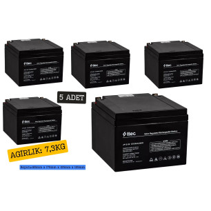 ttec 12V 26Ah BASE Bakımsız Kuru Akü 5 Adet ttec 12V 26Ah BASE Bakımsız Kuru Akü 5 Adet